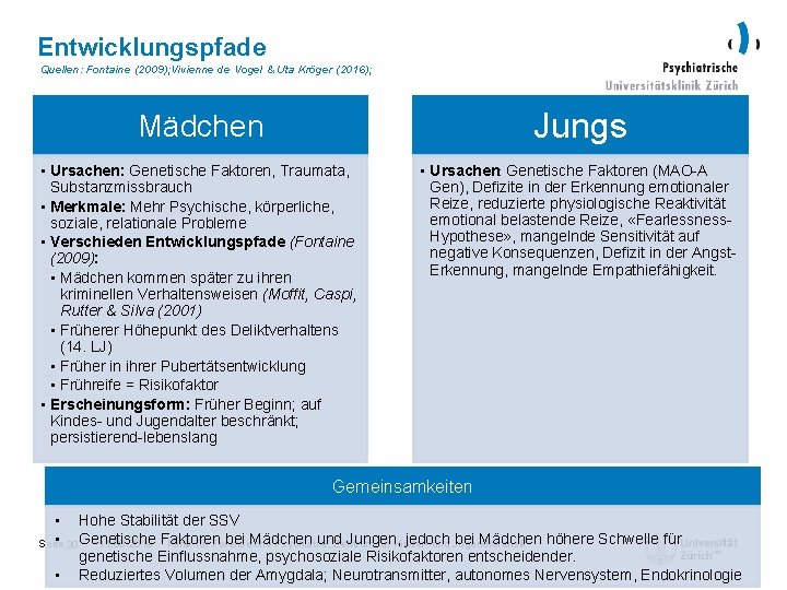 Entwicklungspfade Quellen: Fontaine (2009); Vivienne de Vogel & Uta Kröger (2016); Jungs Mädchen •