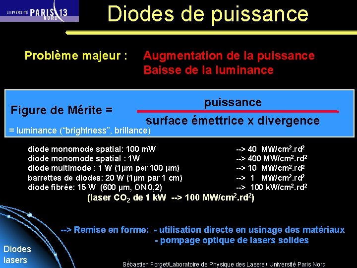 Diodes de puissance Problème majeur : Figure de Mérite = Augmentation de la puissance