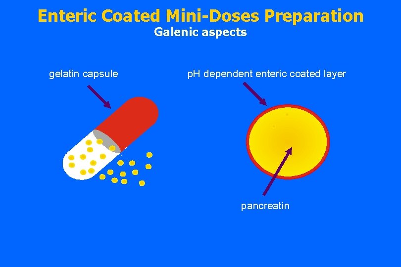 Enteric Coated Mini-Doses Preparation Galenic aspects gelatin capsule p. H dependent enteric coated layer Enteric Coated Mini-Doses Preparation Galenic aspects gelatin capsule p. H dependent enteric coated layer