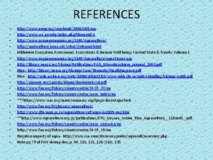 REFERENCES • • • • • http: //www. unep. org/yearbook/2006/069. asp http: //www. crc.