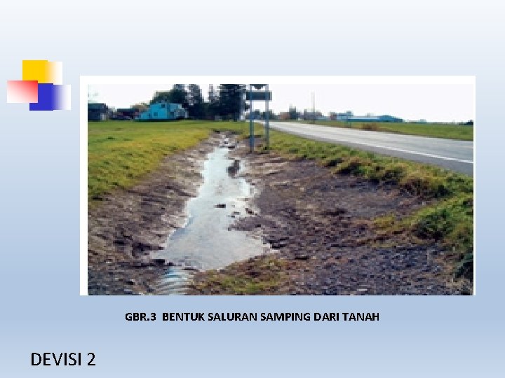 GBR. 3 BENTUK SALURAN SAMPING DARI TANAH DEVISI 2 