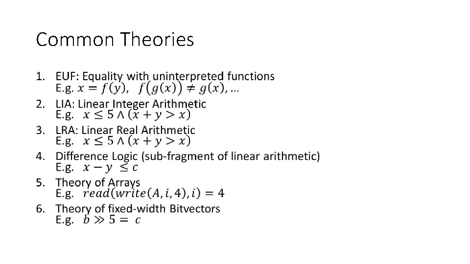 Common Theories • 