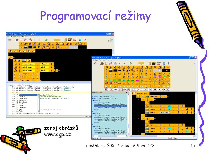 Programovací režimy zdroj obrázků: www. sgp. cz ICe. MSK – ZŠ Kopřivnice, Alšova 1123