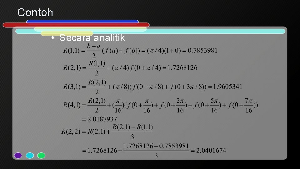 Contoh • Secara analitik 