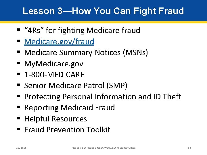 Lesson 3—How You Can Fight Fraud § § § § § “ 4 Rs”