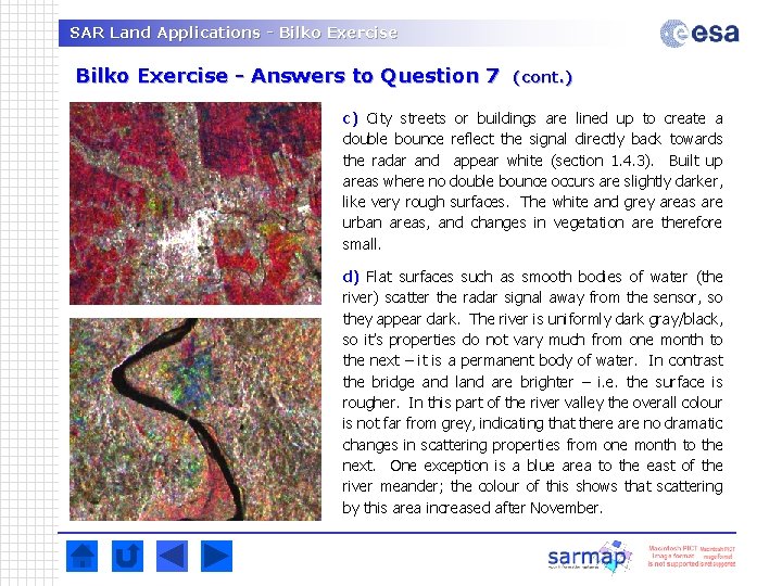 SAR Land Applications - Bilko Exercise - Answers to Question 7 (cont. ) c)