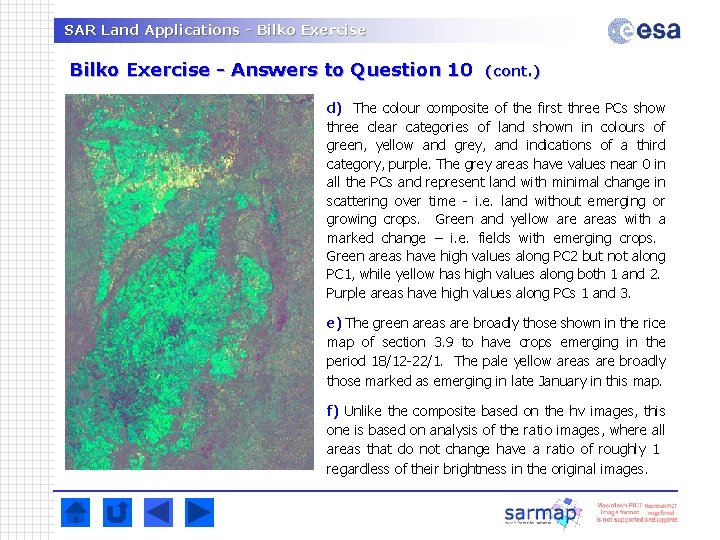 SAR Land Applications - Bilko Exercise - Answers to Question 10 (cont. ) d)