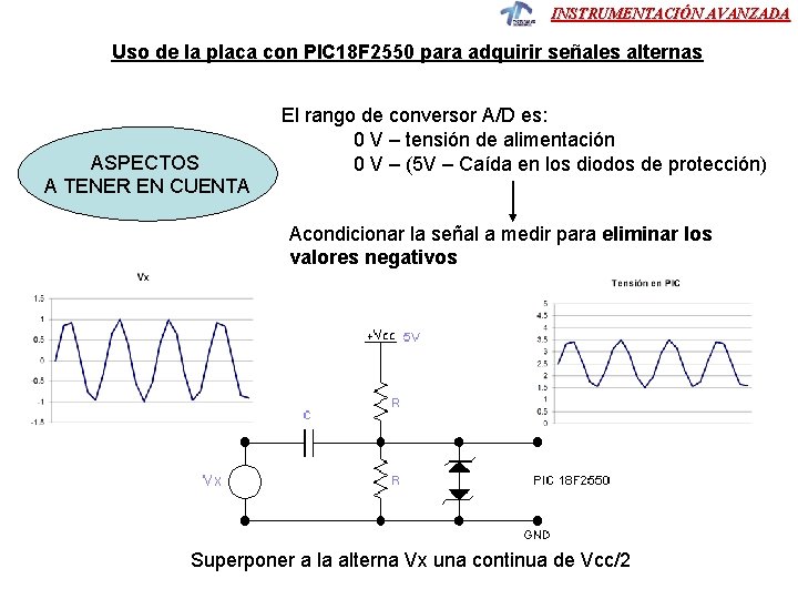 INSTRUMENTACIÓN AVANZADA Uso de la placa con PIC 18 F 2550 para adquirir señales