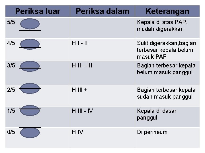 Periksa luar Periksa dalam 5/5 Keterangan Kepala di atas PAP, mudah digerakkan 4/5 H Periksa luar Periksa dalam 5/5 Keterangan Kepala di atas PAP, mudah digerakkan 4/5 H