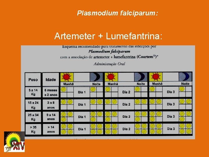 Plasmodium falciparum: Artemeter + Lumefantrina: 