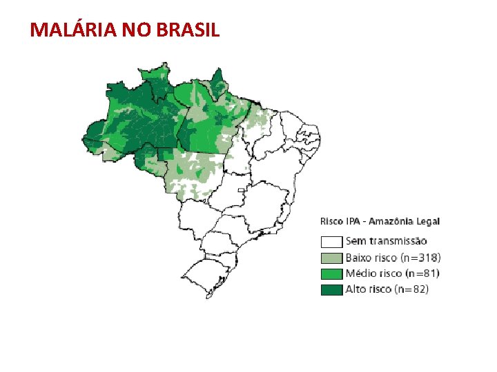 MALÁRIA NO BRASIL Fonte: Ministério da Saúde, 2008 