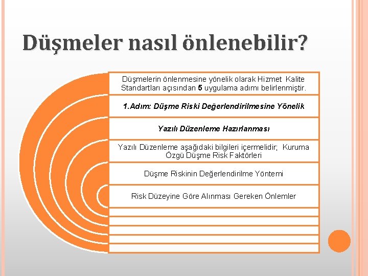 Düşmeler nasıl önlenebilir? Düşmelerin önlenmesine yönelik olarak Hizmet Kalite Standartları açısından 5 uygulama adımı