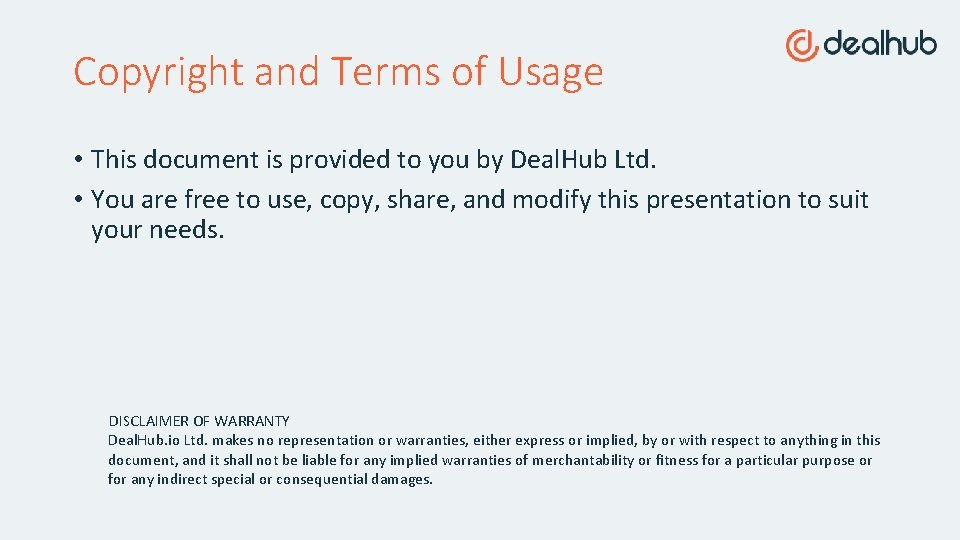 Copyright and Terms of Usage • This document is provided to you by Deal.