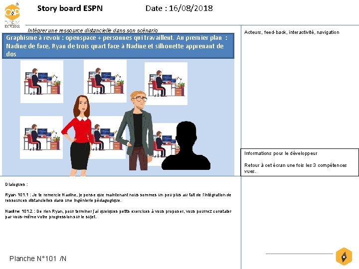 Story board ESPN Date : 16/08/2018 Intégrer une ressource distancielle dans son scénario Graphisme