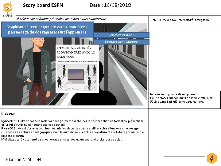 Story board ESPN Date : 16/08/2018 Enrichir son scénario présentiel avec des outils numériques