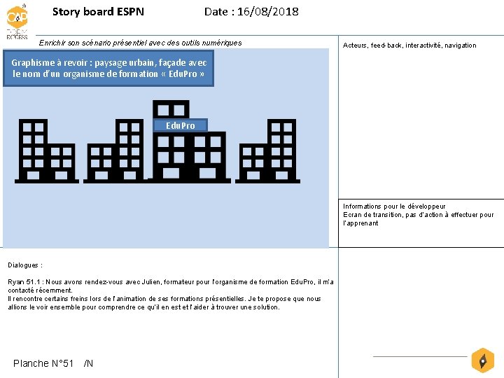 Story board ESPN Date : 16/08/2018 Enrichir son scénario présentiel avec des outils numériques