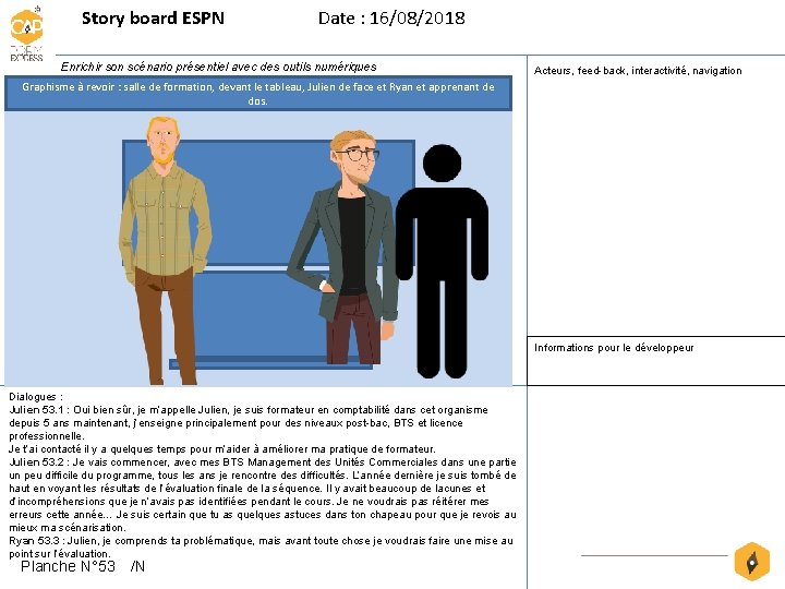 Story board ESPN Date : 16/08/2018 Enrichir son scénario présentiel avec des outils numériques