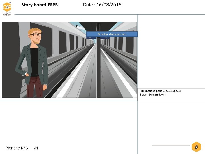 Story board ESPN Date : 16/08/2018 Monter dans le train Informations pour le développeur