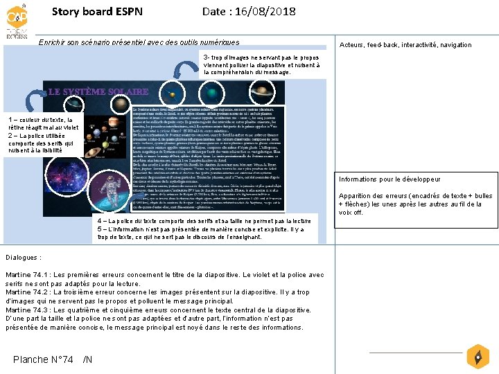 Story board ESPN Date : 16/08/2018 Enrichir son scénario présentiel avec des outils numériques