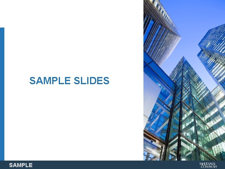 SAMPLE SLIDES SAMPLE Mc. Lean & Company 5 SAMPLE SLIDES SAMPLE Mc. Lean & Company 5