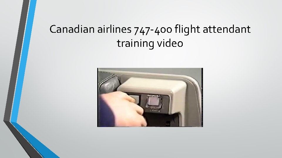 Canadian airlines 747 -400 flight attendant training video 