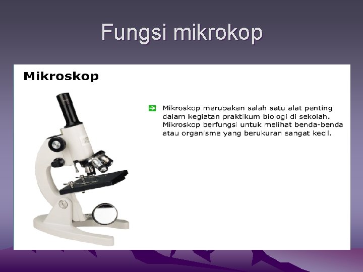 Fungsi mikrokop 