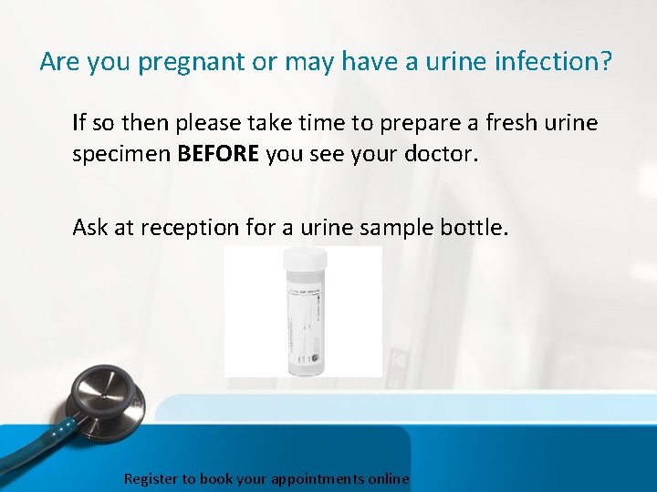 Are you pregnant or may have a urine infection? If so then please take