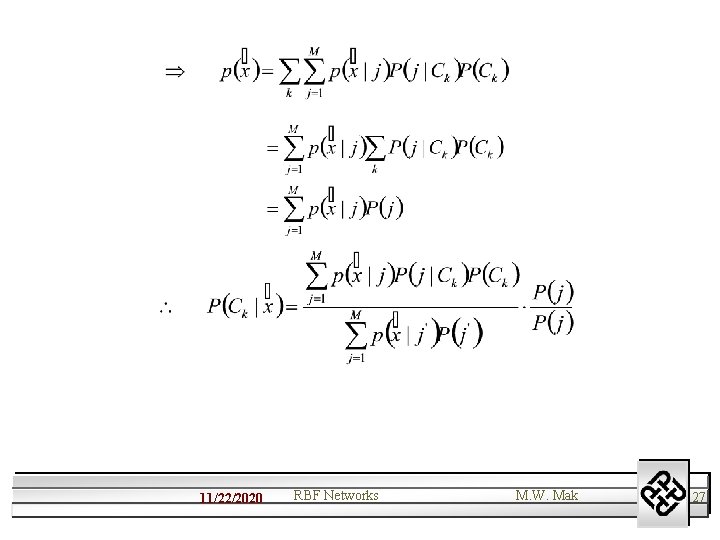 11/22/2020 RBF Networks M. W. Mak 27 