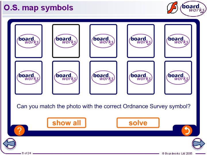 O. S. map symbols 6 of 24 © Boardworks Ltd 2005 