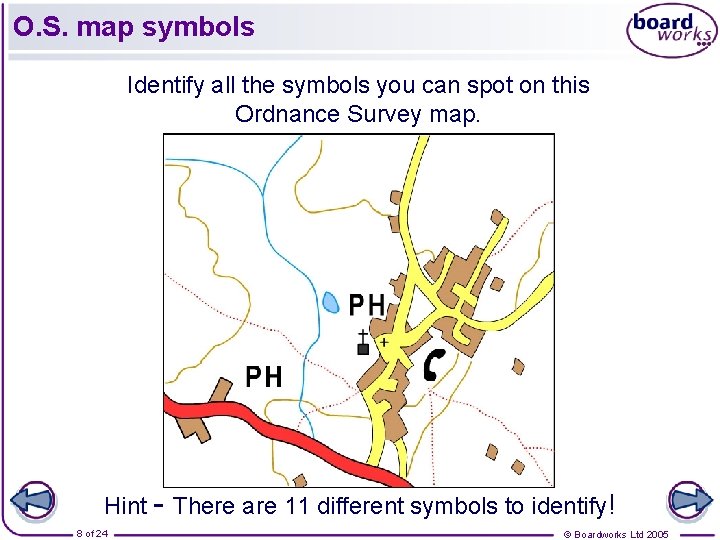 O. S. map symbols Identify all the symbols you can spot on this Ordnance