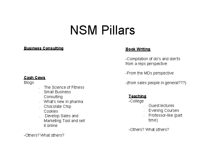 NSM Pillars Business Consulting Book Writing -Compilation of do’s and don’ts from a reps