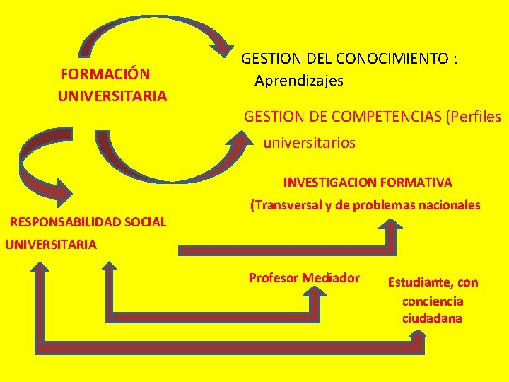 FORMACIÓN UNIVERSITARIA GESTION DEL CONOCIMIENTO : Aprendizajes GESTION DE COMPETENCIAS (Perfiles universitarios INVESTIGACION FORMATIVA