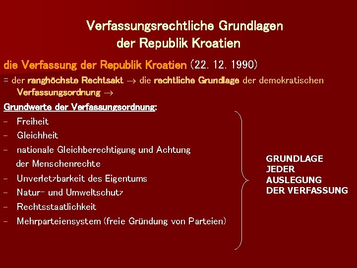 Einheit 3 Die Republik Kroatien und ihre Verfassung