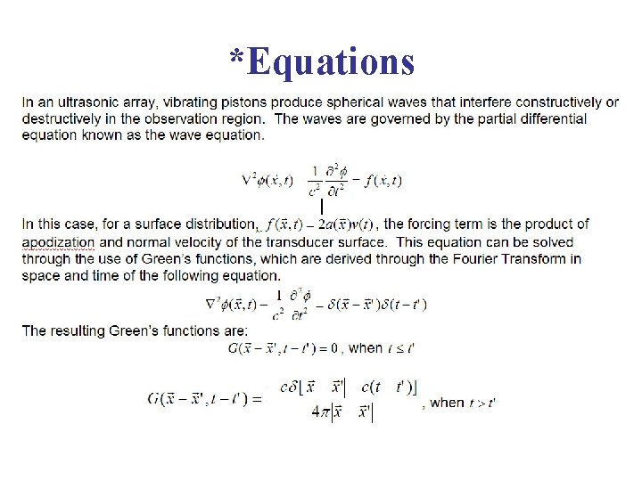 *Equations 