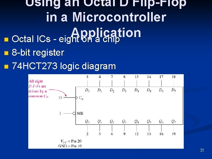 Using an Octal D Flip-Flop in a Microcontroller Application n Octal ICs - eight Using an Octal D Flip-Flop in a Microcontroller Application n Octal ICs - eight