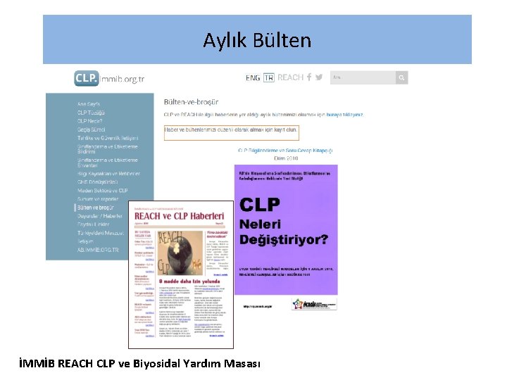 Aylık Bülten İMMİB REACH CLP ve Biyosidal Yardım Masası 