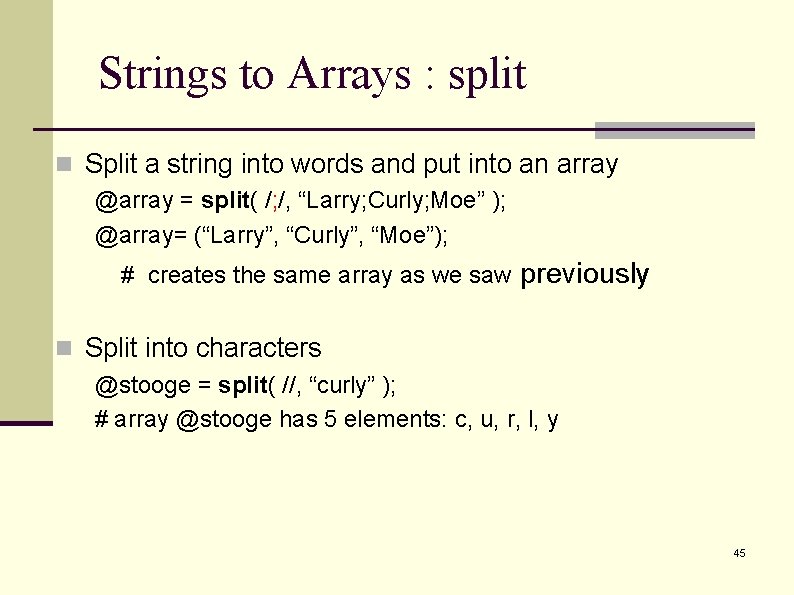 Strings to Arrays : split n Split a string into words and put into