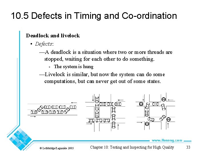 10. 5 Defects in Timing and Co-ordination Deadlock and livelock • Defects: —A deadlock