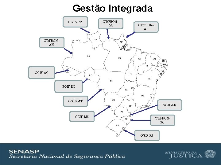 Gestão Integrada GGIF-RR CT/FRONPA CT/FRONAP CT/FRON AM GGIF-AC GGIF-RO GGIF-MT GGIF-PR GGIF-MS CT/FRONSC GGIF-RS