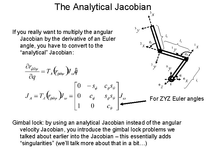 The Analytical Jacobian If you really want to multiply the angular Jacobian by the