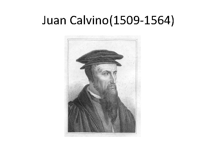 Juan Calvino(1509 -1564) 