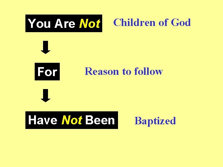 You Are Not For Children of God Reason to follow Have Not Been Baptized