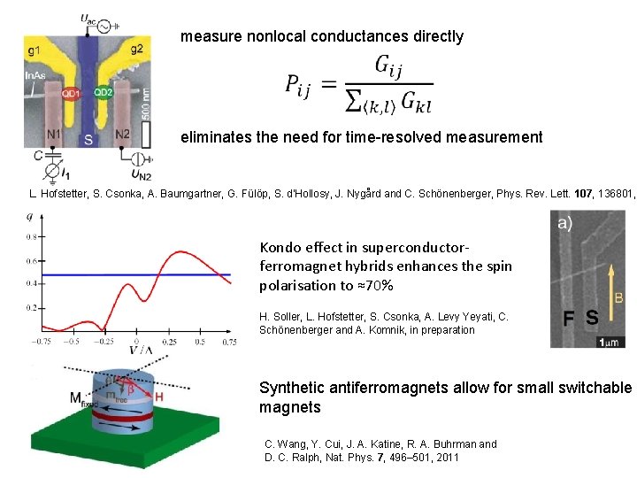 measure nonlocal conductances directly eliminates the need for time-resolved measurement L. Hofstetter, S. Csonka,