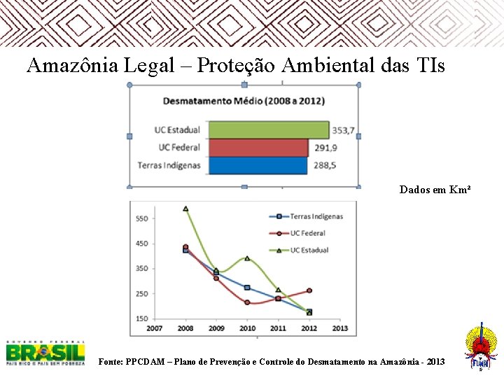  Amazônia Legal – Proteção Ambiental das TIs Dados em Km² Fonte: PPCDAM –