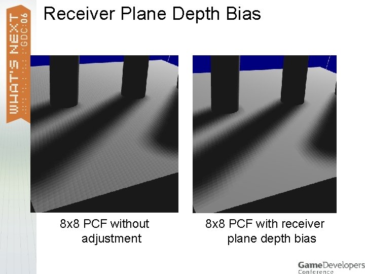 Receiver Plane Depth Bias 8 x 8 PCF without adjustment 8 x 8 PCF