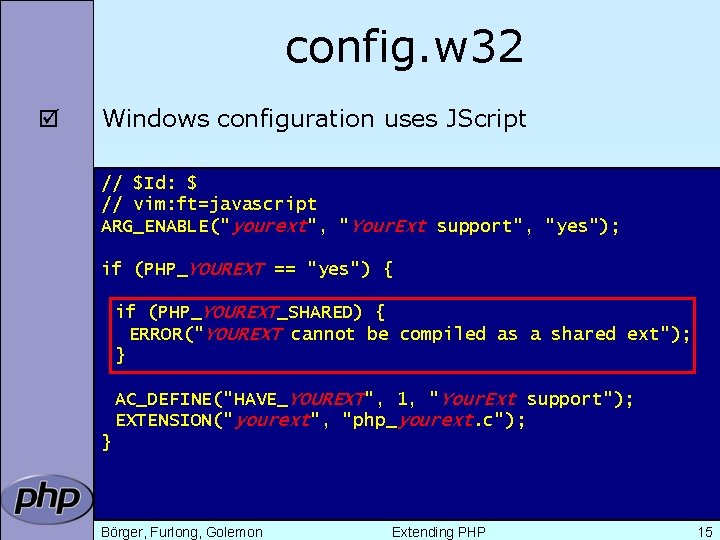 config. w 32 þ Windows configuration uses JScript // $Id: $ // vim: ft=javascript