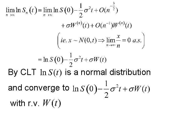By CLT is a normal distribution and converge to with r. v. 
