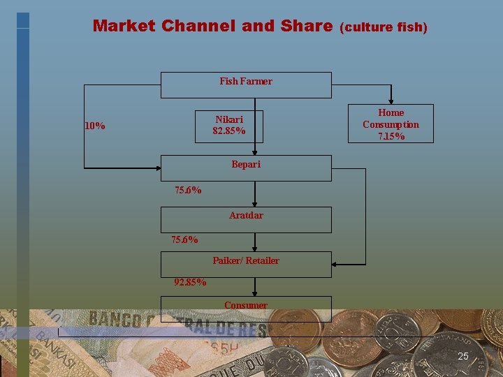 Market Channel and Share (culture fish) Fish Farmer Nikari 82. 85% 10% Home Consumption