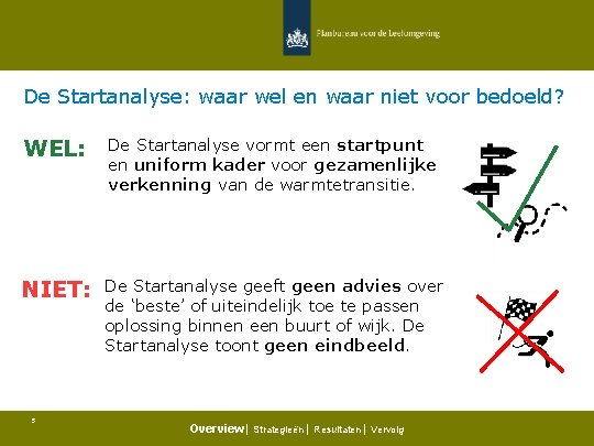 De Startanalyse: waar wel en waar niet voor bedoeld? WEL: De Startanalyse vormt een