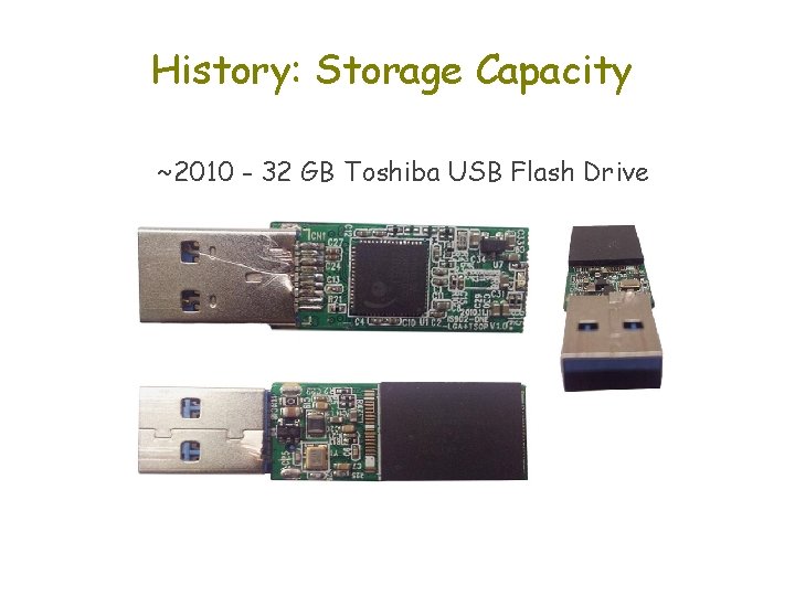 History: Storage Capacity ~2010 - 32 GB Toshiba USB Flash Drive 